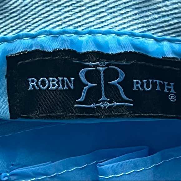 NWT Robin Ruth Helsinki Finland Tote Travel Bag Purse Blue Black Zip Closure - Picture 10 of 15